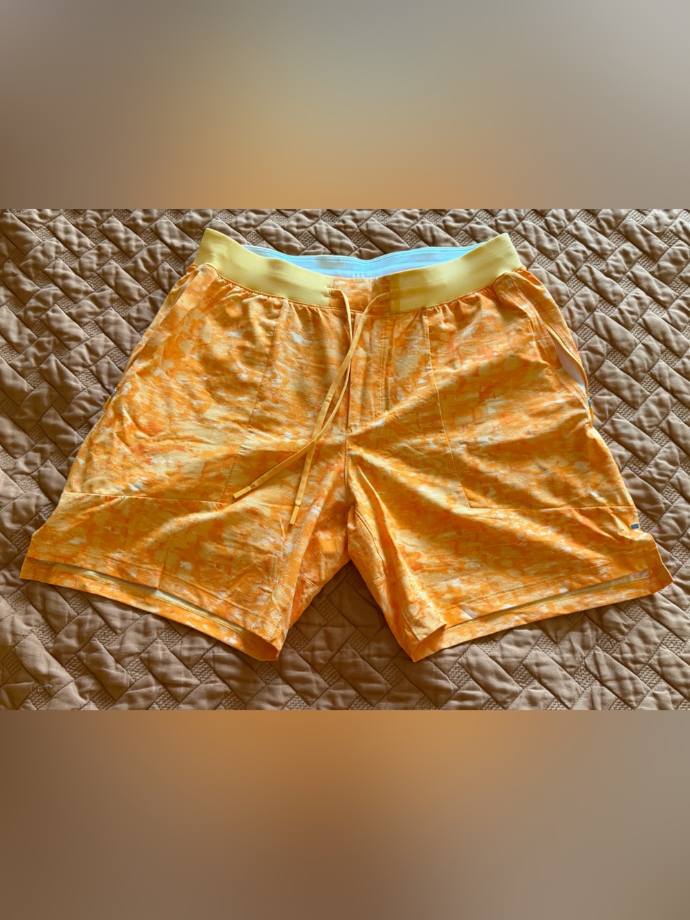 lululemon athletica Orange Tie-Dye Athletic Shorts